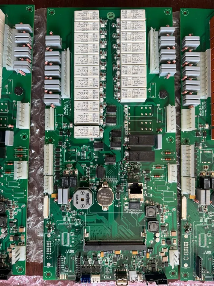 Control board with relays and connectors